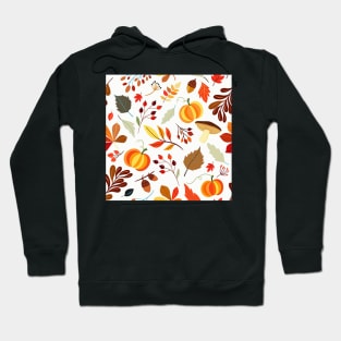 Fall Pattern, Beautiful Autumn, Pumpkins, Acorns, Leaves & Mushrooms face masks, Phone Cases, Apparel & Gifts Hoodie